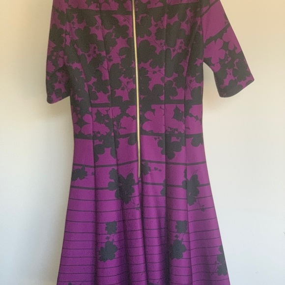 Julian Taylor New York Purple & Teal Circle Skirt Dress, 10 - Picture 8 of 9